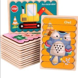Children’s Montessori Strip Wooden Puzzles